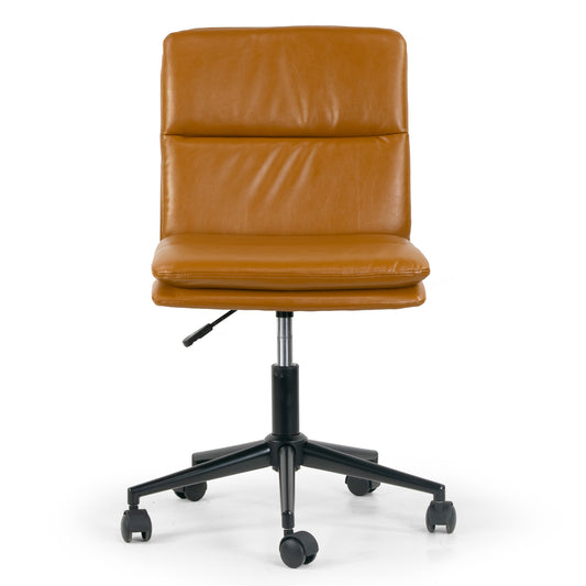 Avak Cappuccino Faux Leather Adjustable Height Swivel Office Chair