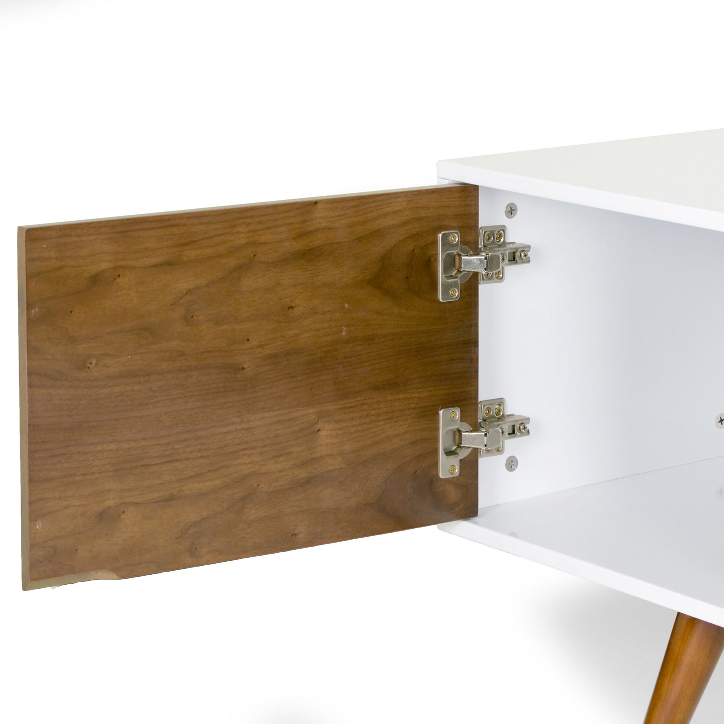 Ailsa Scandinavian Style TV Stand with Walnut and White Finish