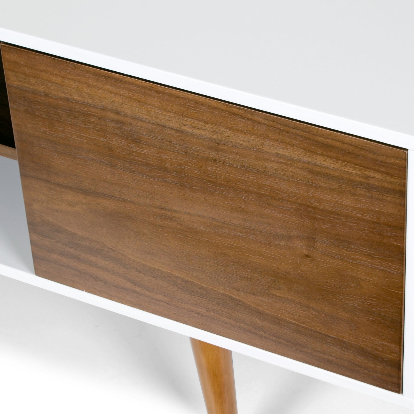 Ailsa Scandinavian Style TV Stand with Walnut and White Finish