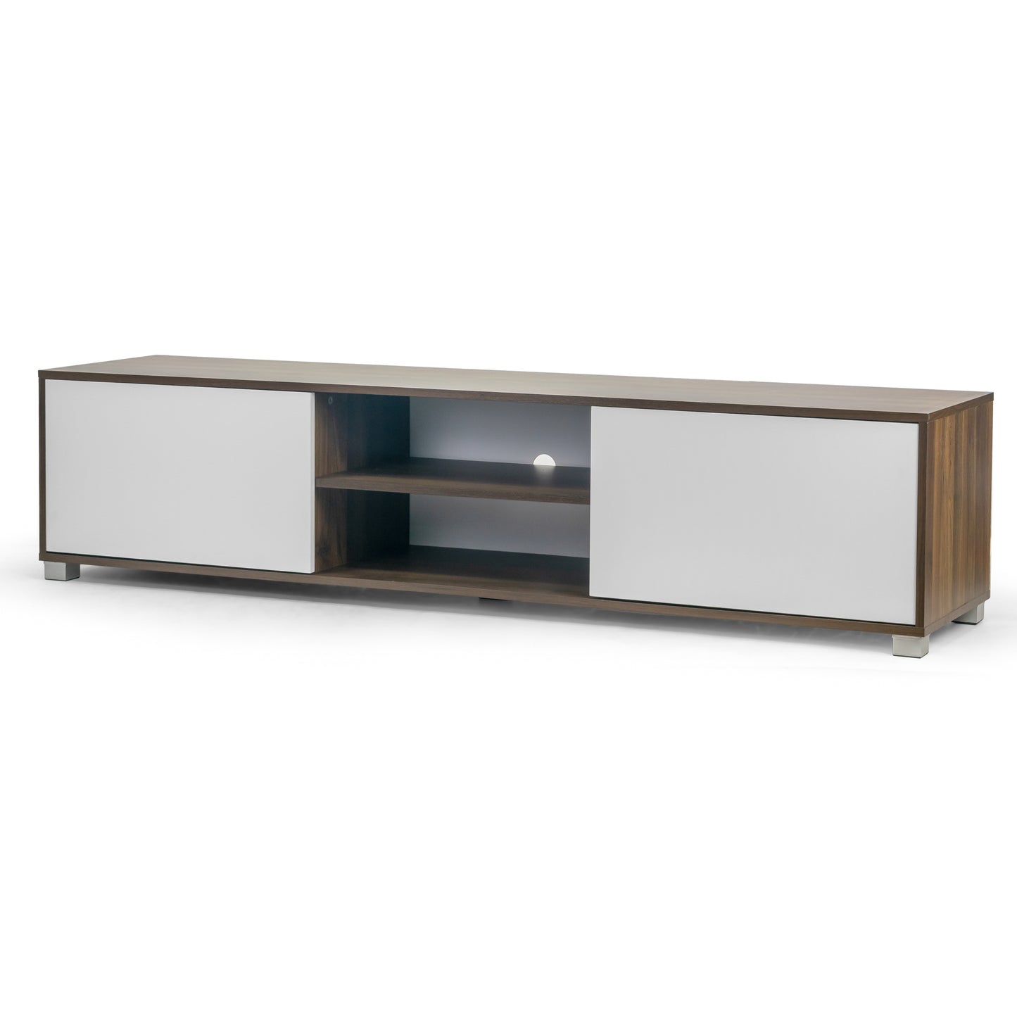 Annie TV Stand Walnut Finish with Contrasting White Door