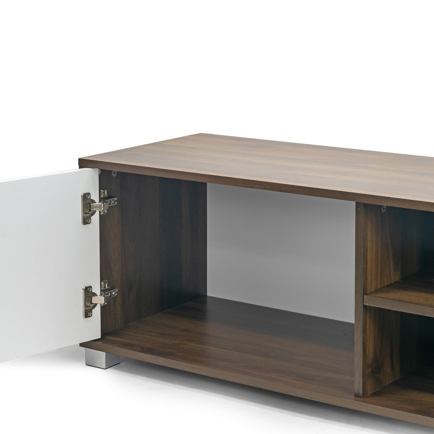Annie TV Stand Walnut Finish with Contrasting White Door