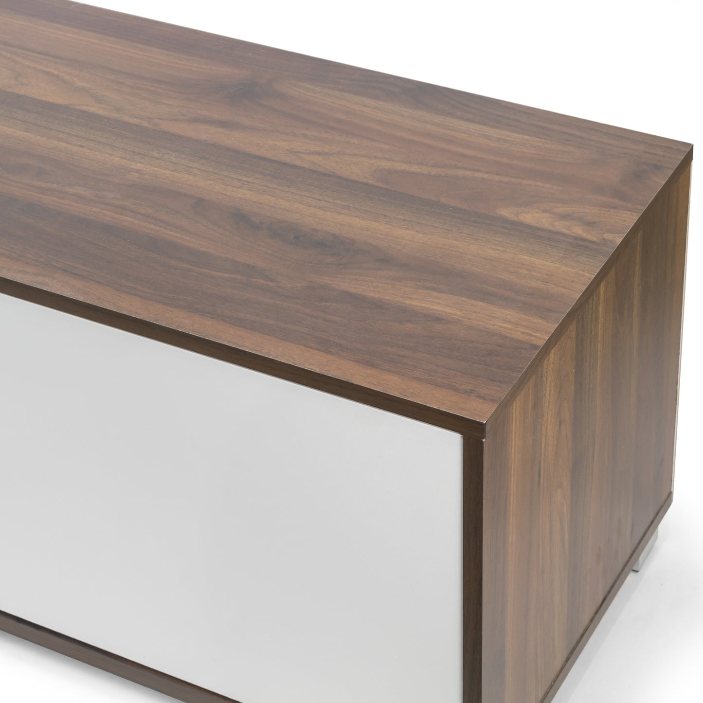 Annie TV Stand Walnut Finish with Contrasting White Door