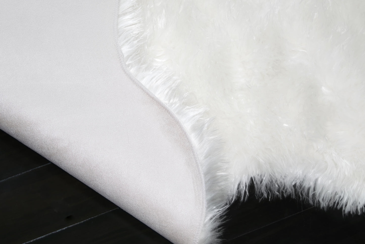 Faux Sheepskin Fur Area Rug Runner Sheepskin-like Shape White 7x5