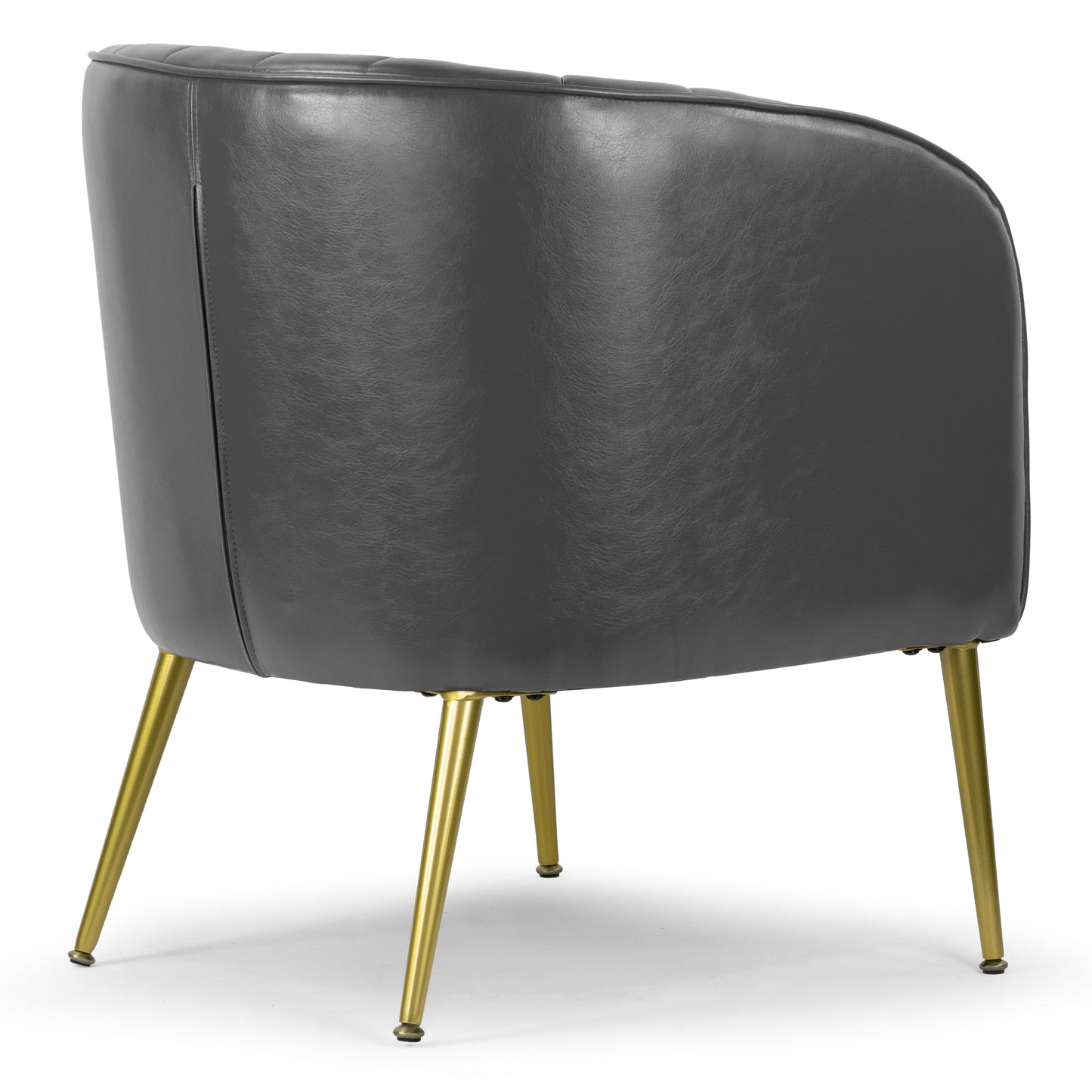 Avia Gray Faux Leather Accent Chair with Decorative Stitching