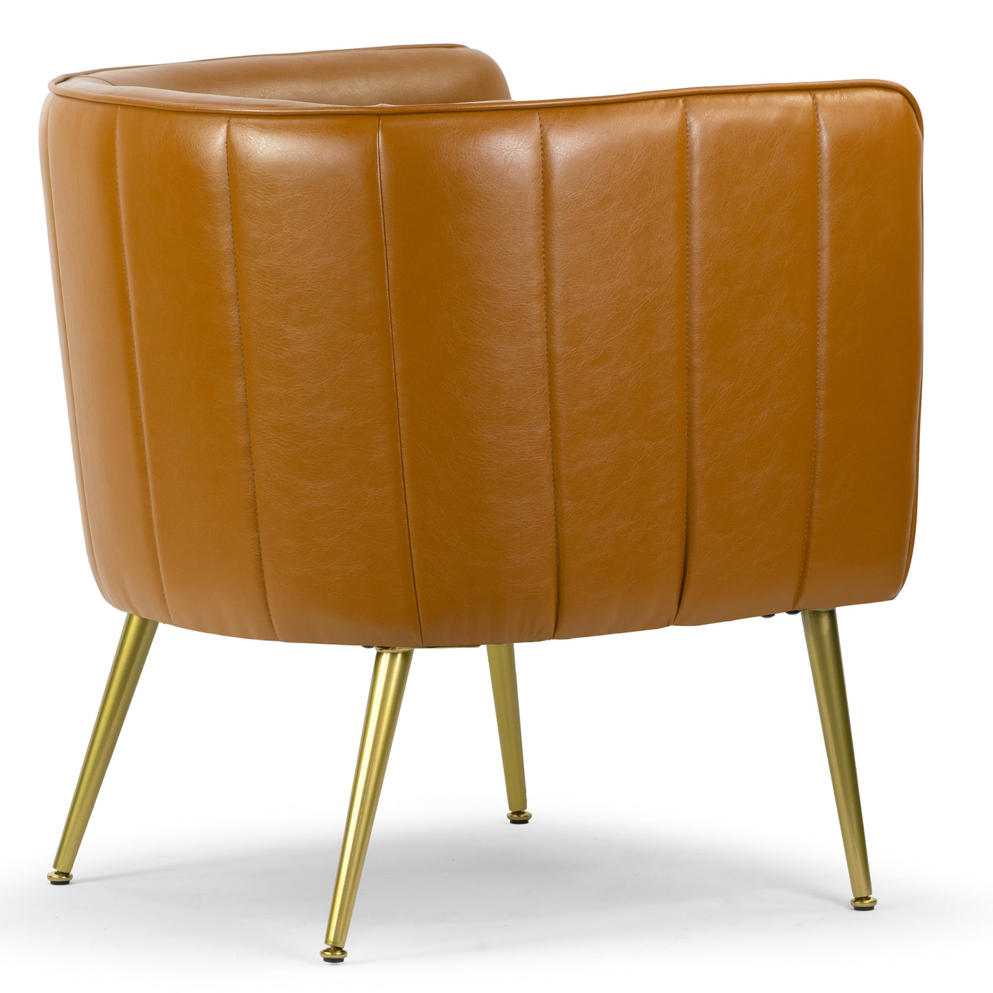 Avian Cappuccino Faux Leather Accent Chair with Decorative Stitching