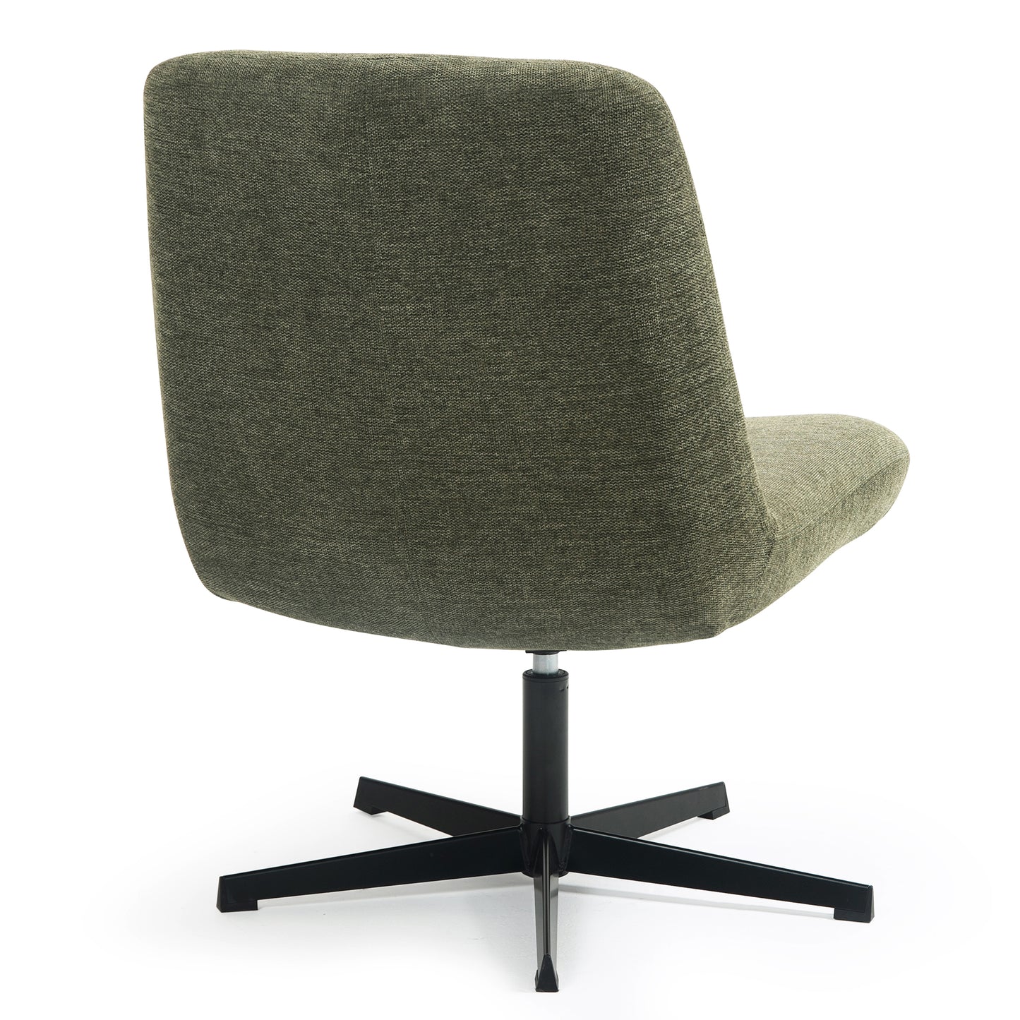 Bayard Green Linen Fabric Accent Chair with Black Swivel Legs