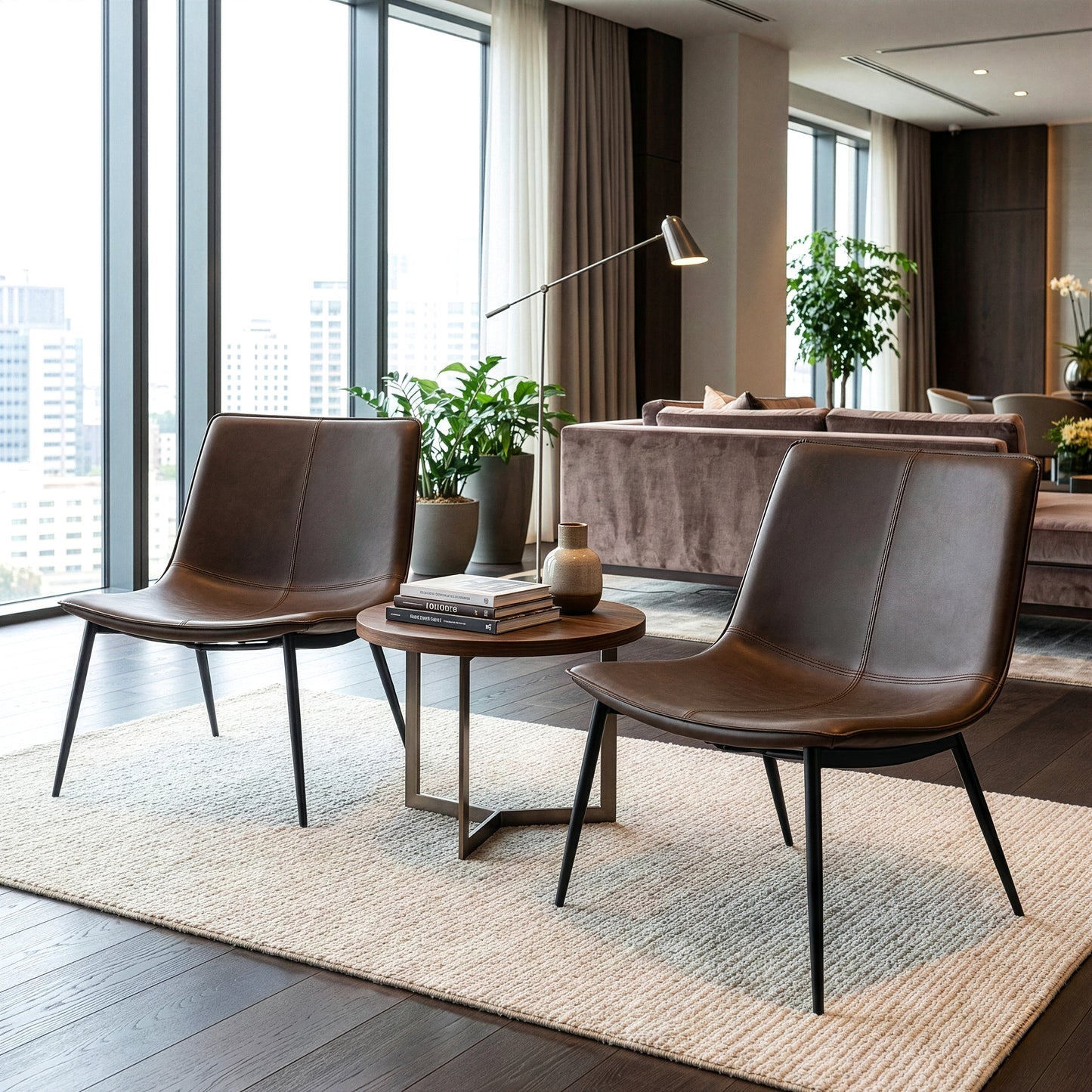 Barkley Dark Brown Faux Leather Accent Chair