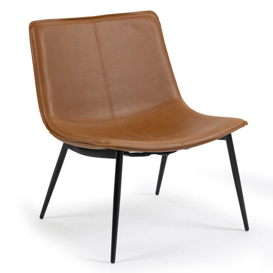 Barkley Light Brown Faux Leather Accent Chair