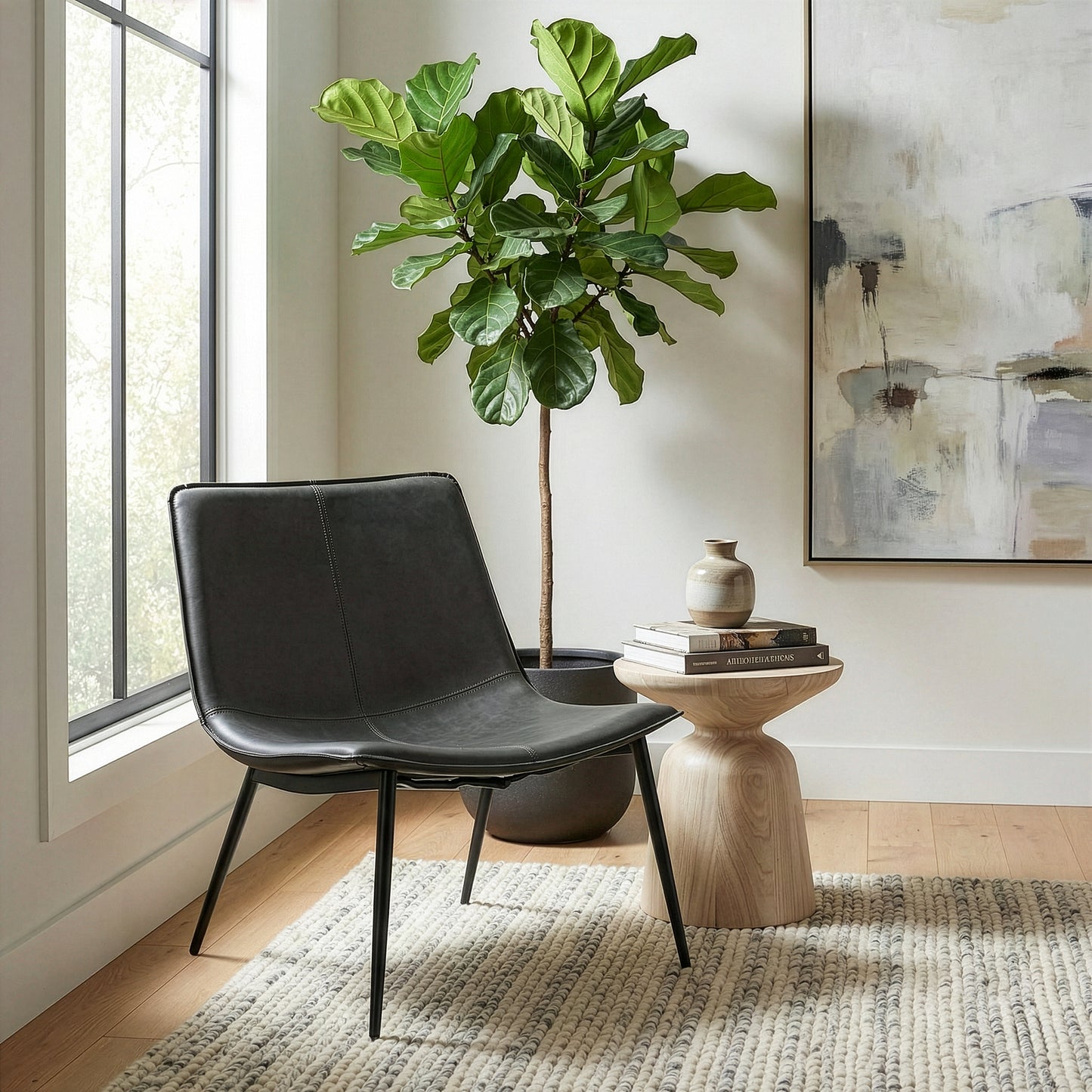 Barkley Dark Gray Faux Leather Accent Chair