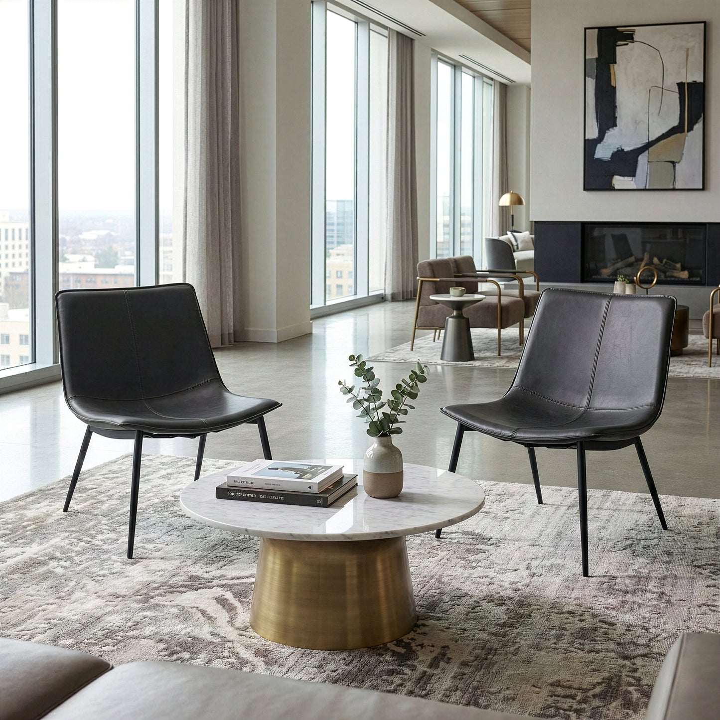 Barkley Dark Gray Faux Leather Accent Chair