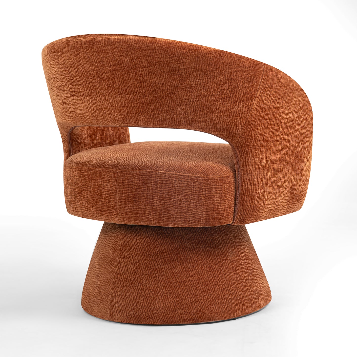 Belenus Orange Corduroy Fabric Swivel Accent Chair