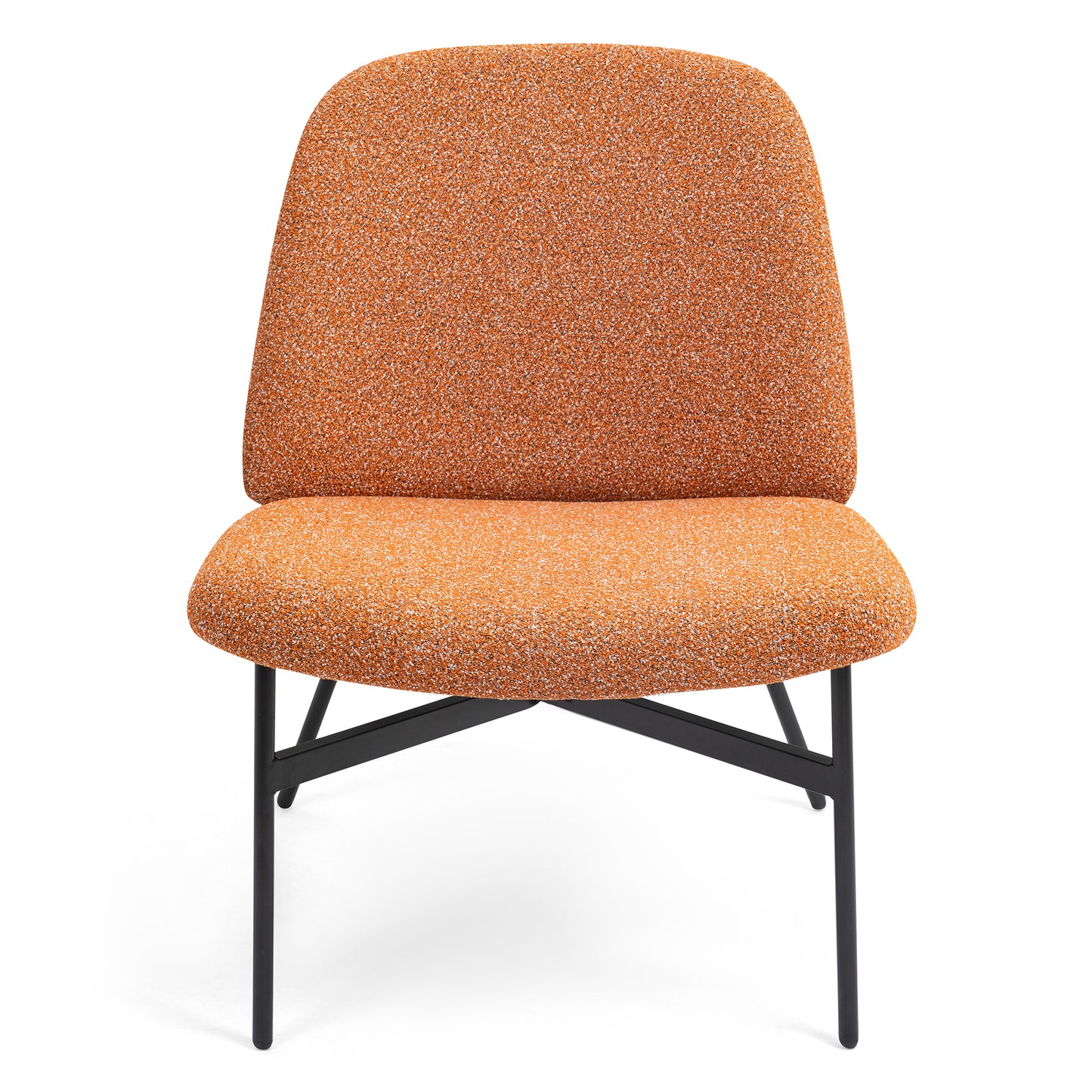 Belhonor Orange Fabric Accent Chair with Black Metal Legs