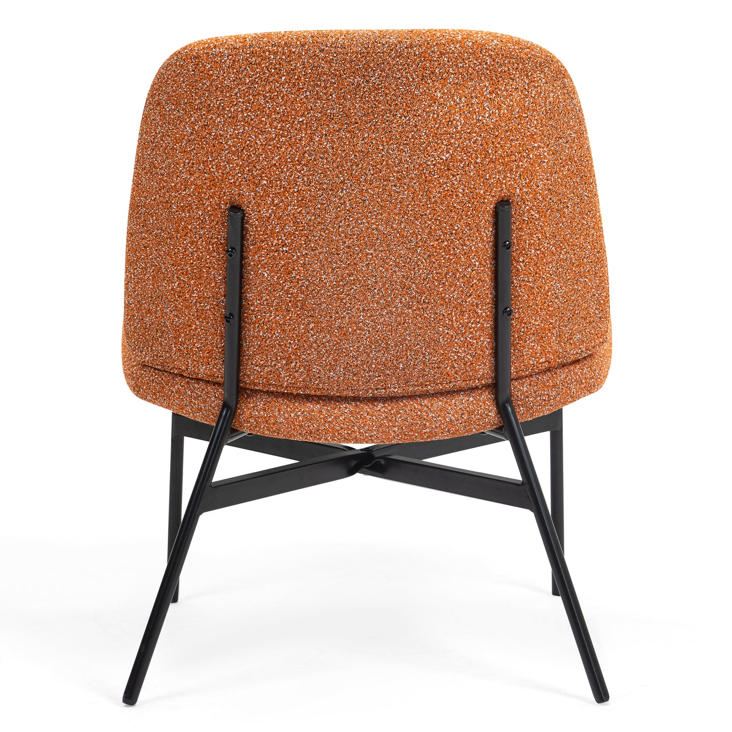 Belhonor Orange Fabric Accent Chair with Black Metal Legs