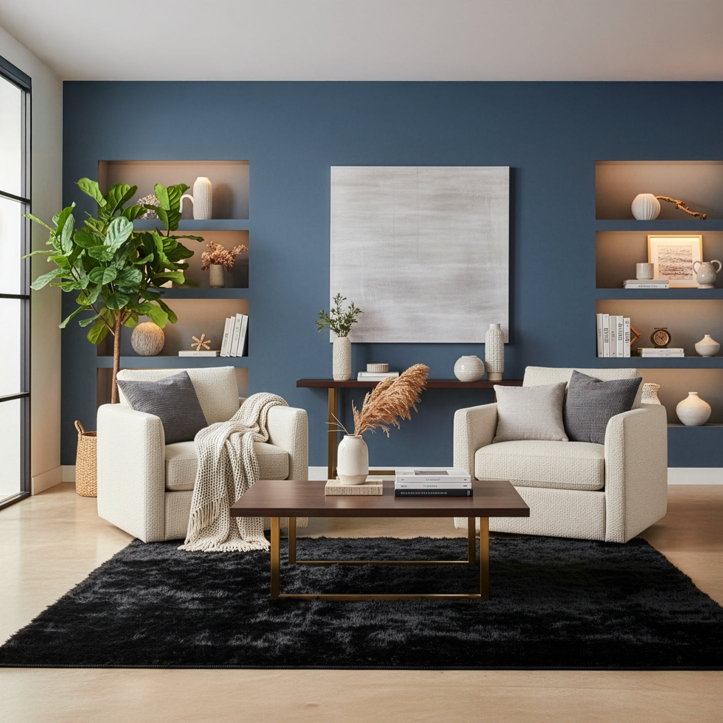 Faux Sheepskin Fur Area Rug Black Rectangular 5x3