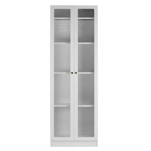 Avidan 70-inch White French Door Metal Cabinet