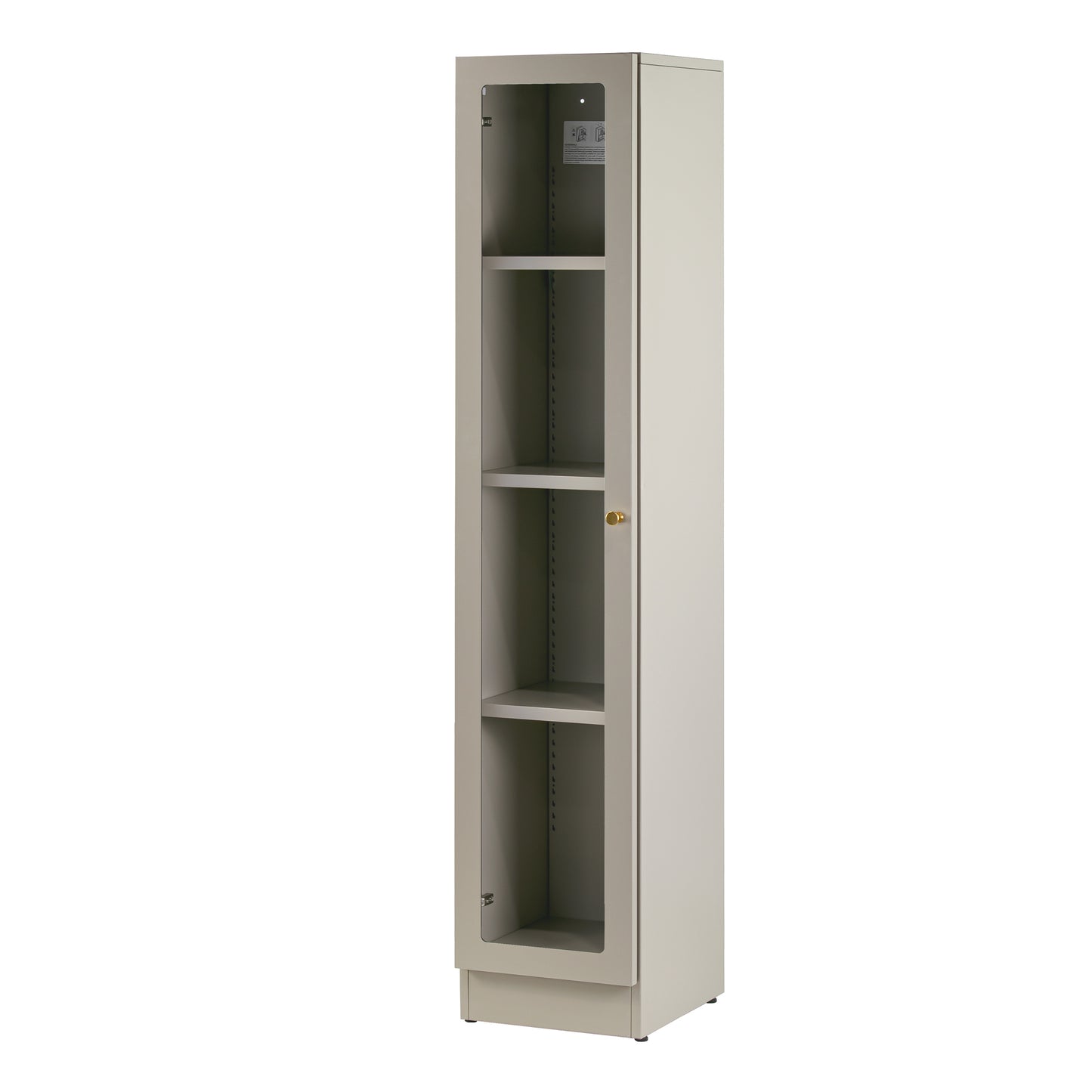 Avila 59-Inch Gray Metal Cabinet with Clear Door