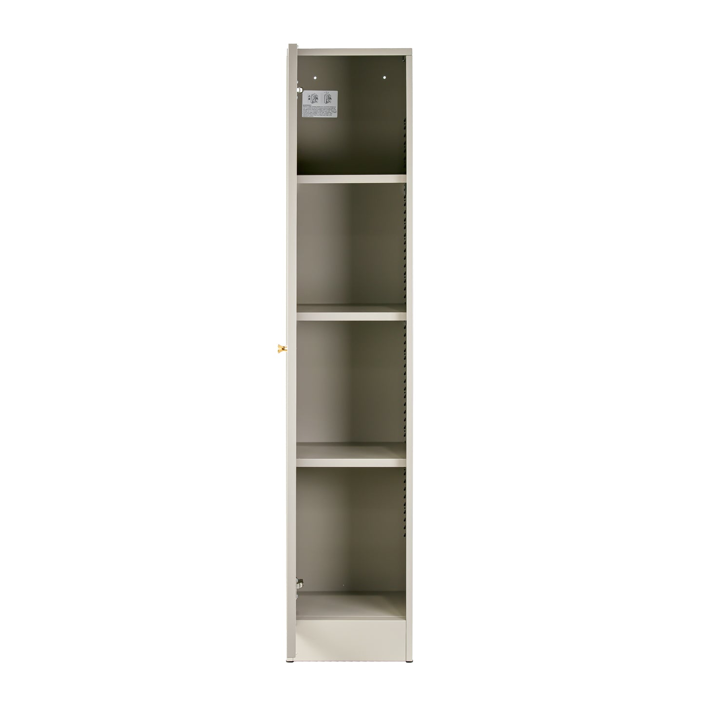 Avila 59-Inch Gray Metal Cabinet with Clear Door