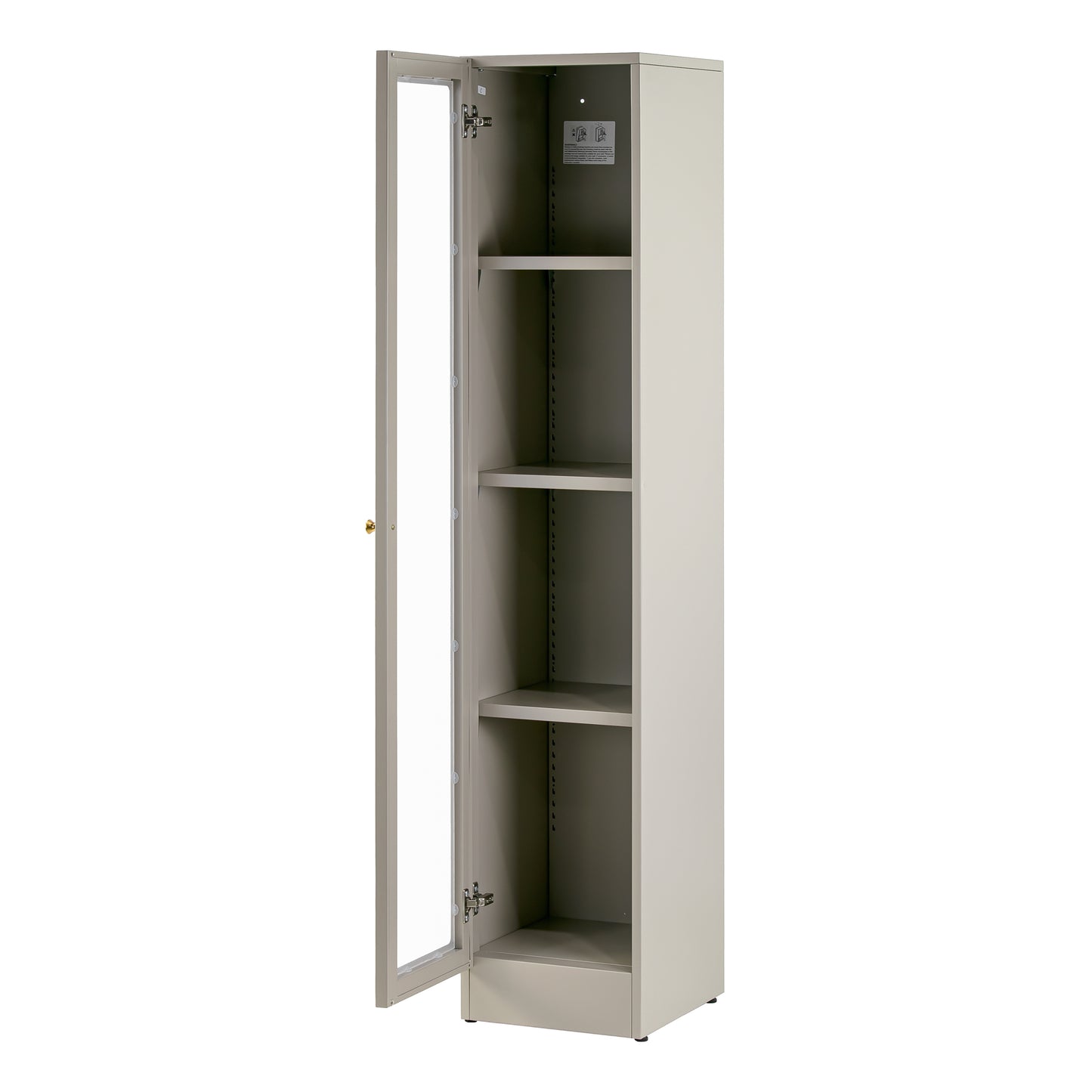 Avila 59-Inch Gray Metal Cabinet with Clear Door