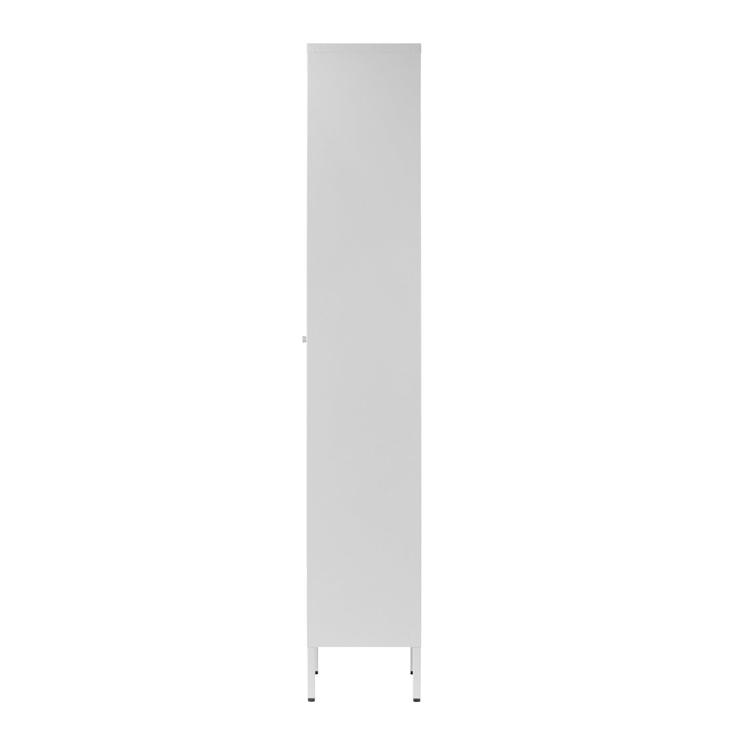 Avis 71-inch White Metal Cabinet with Clear Door