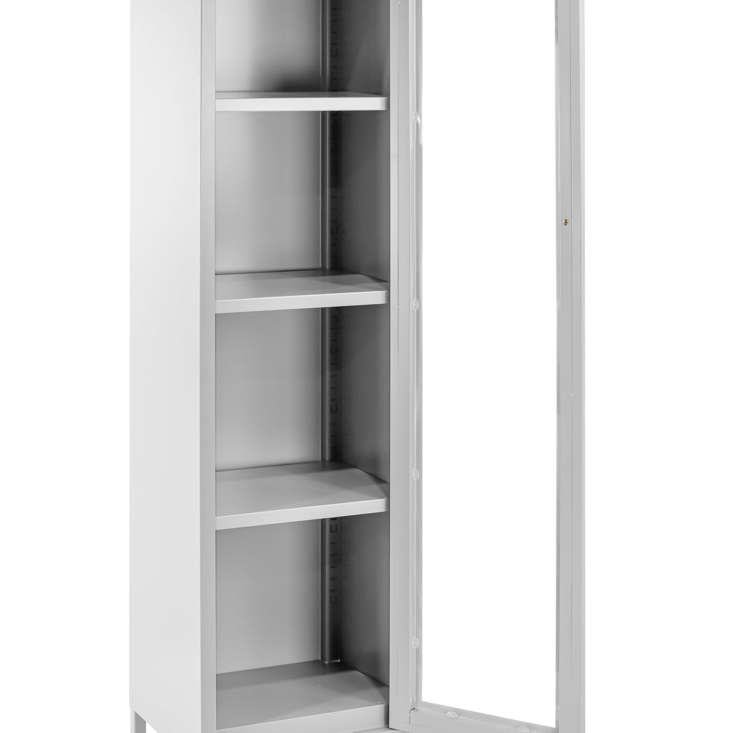 Avis 71-inch White Metal Cabinet with Clear Door