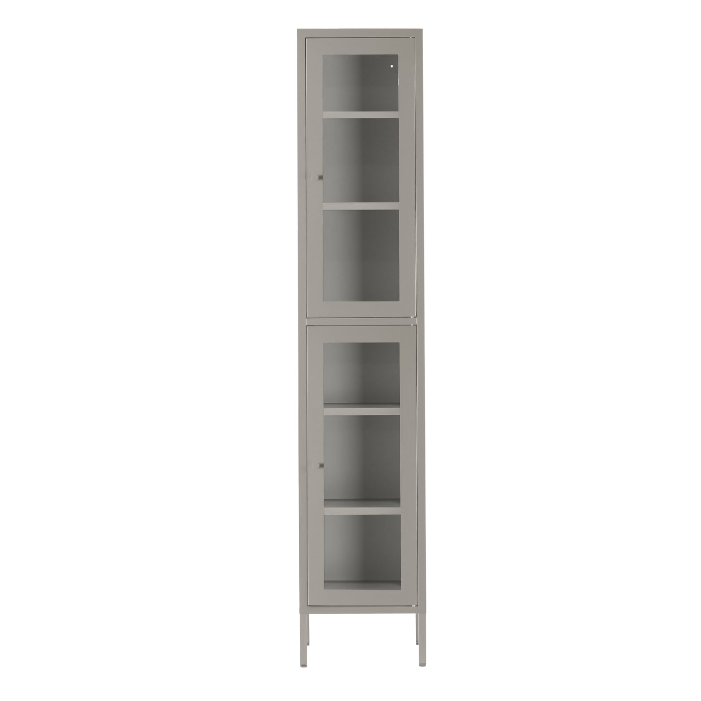 Avish 71-inch Gray Two Clear Door Metal Cabinet