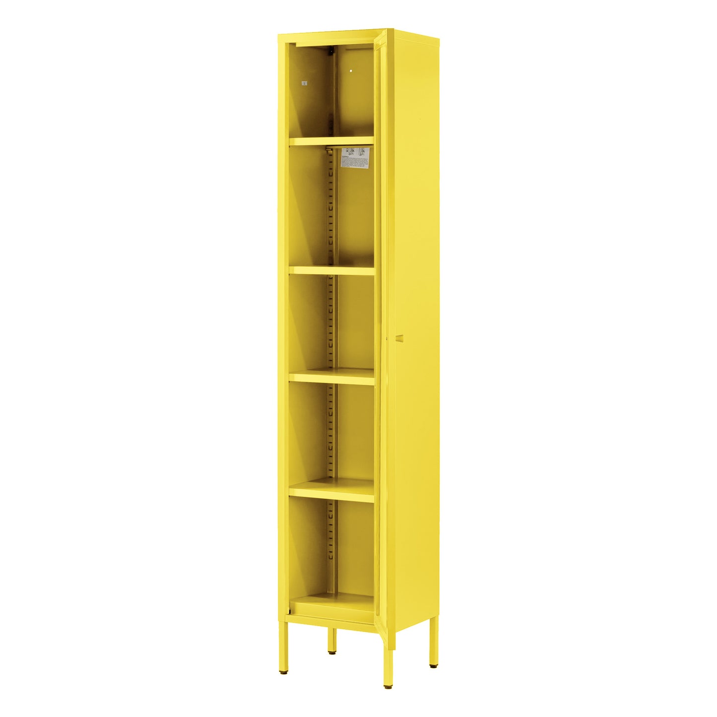 Avis 71-inch Yellow Metal Cabinet with Clear Door