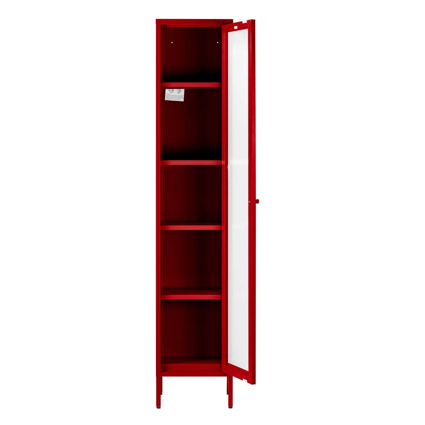 Avis 71-inch Red Metal Cabinet with Clear Door