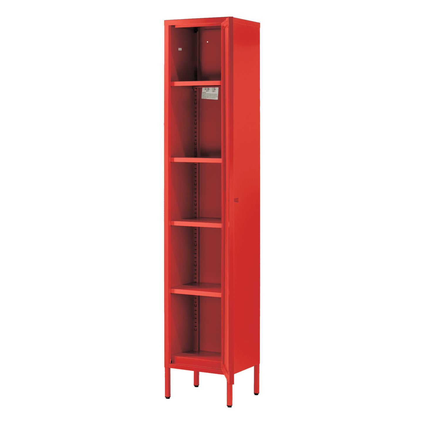 Avis 71-inch Red Metal Cabinet with Clear Door