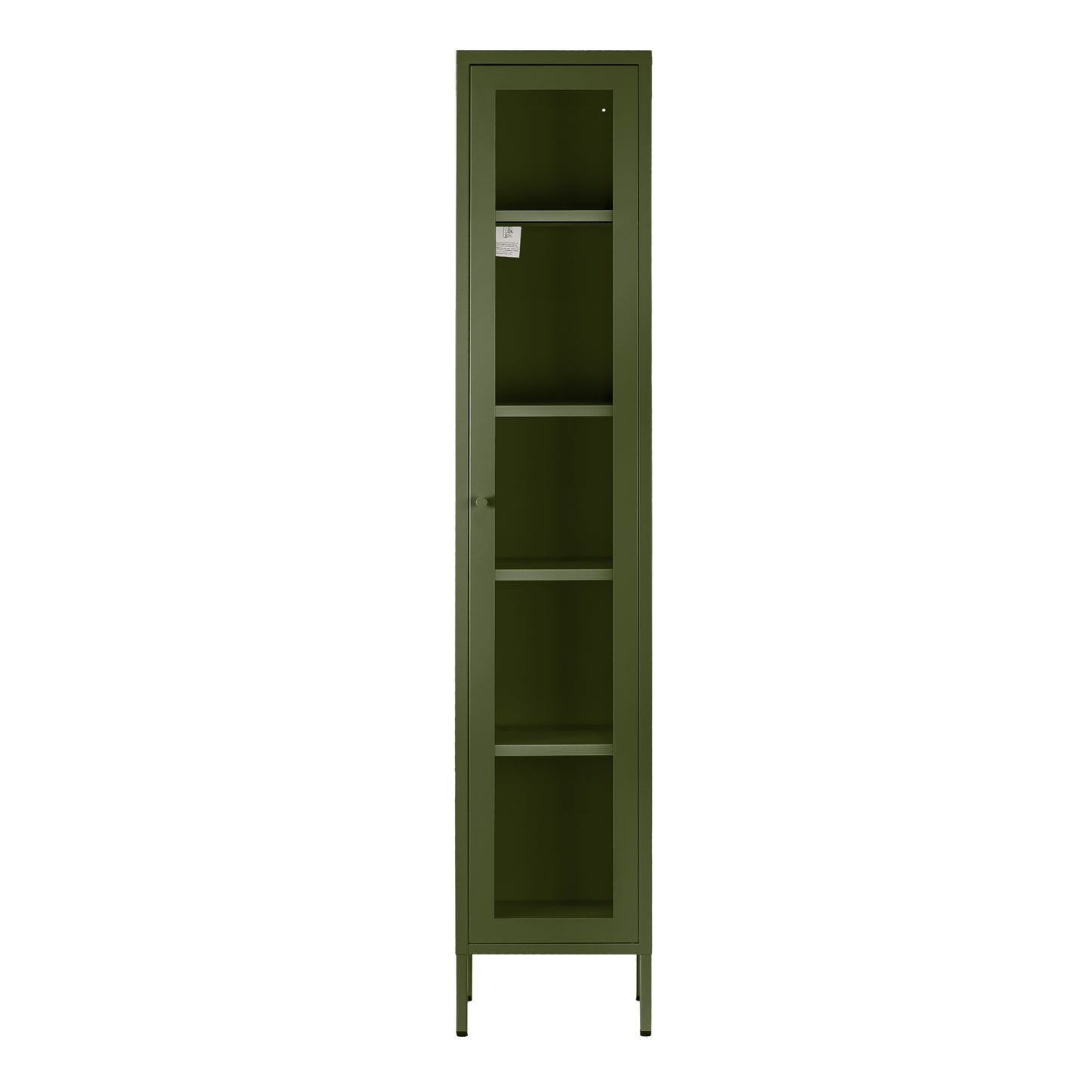 Avis 71-inch Dark Green Metal Cabinet with Clear Door