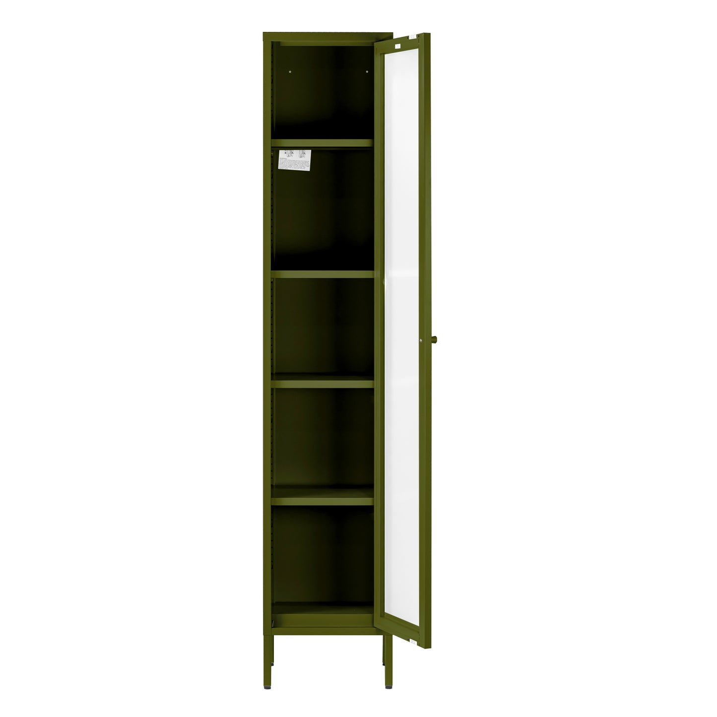 Avis 71-inch Dark Green Metal Cabinet with Clear Door