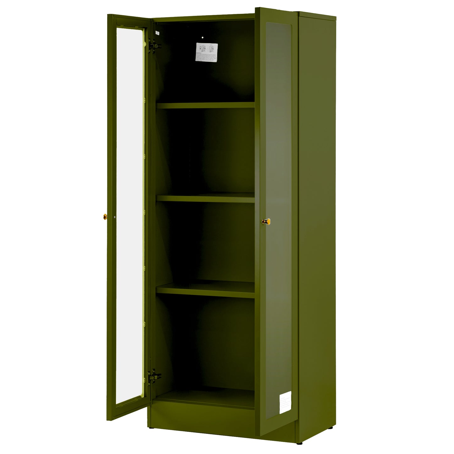 Avice 59-inch Dark Green French Door Metal Cabinet