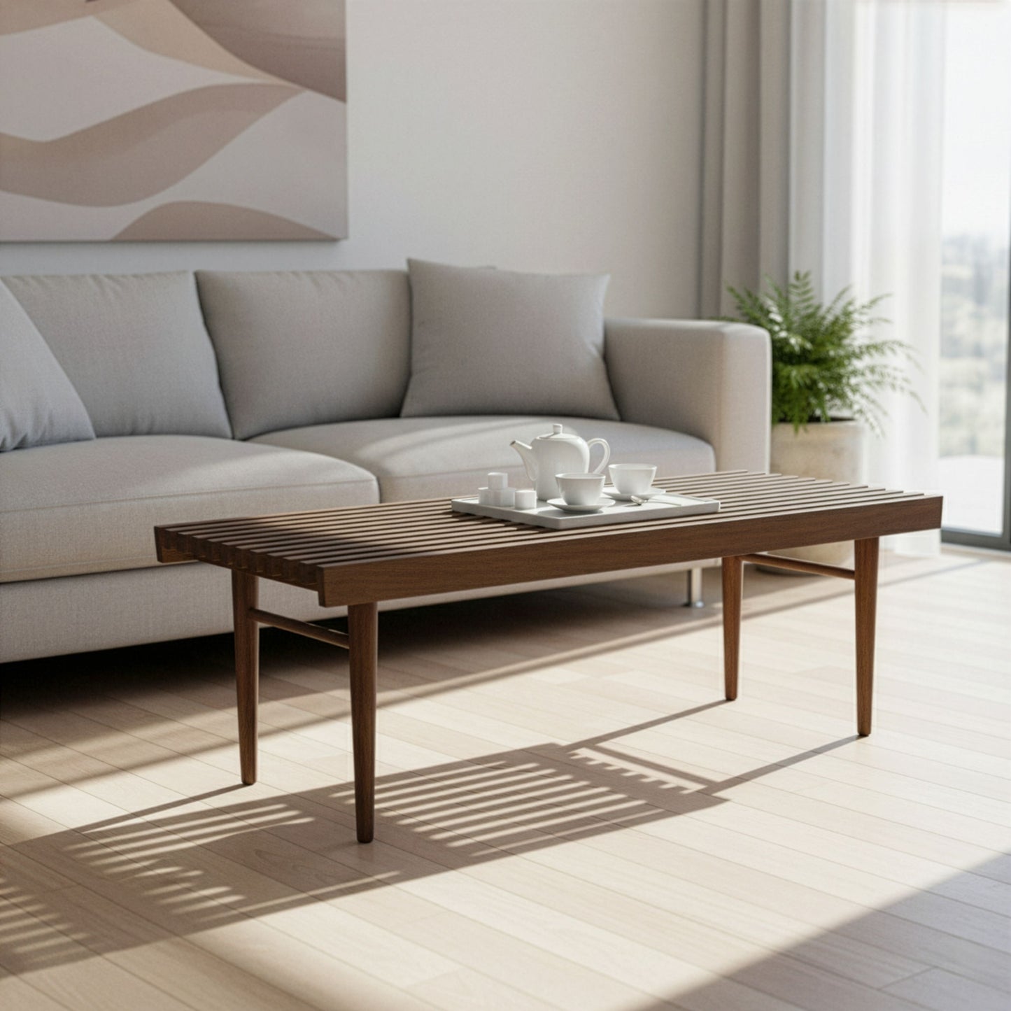 Baird Slatted Wooden Bench