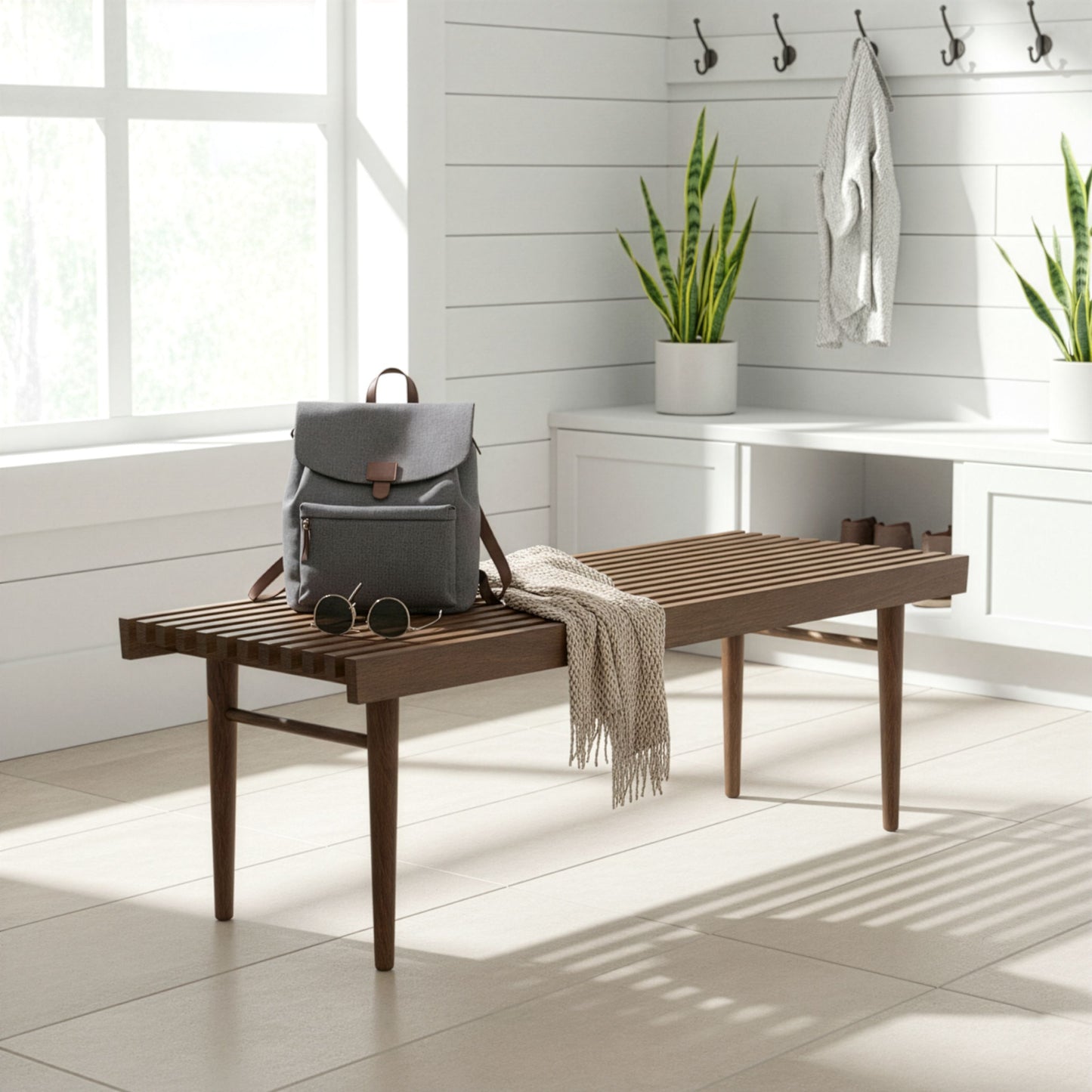 Baird Slatted Wooden Bench