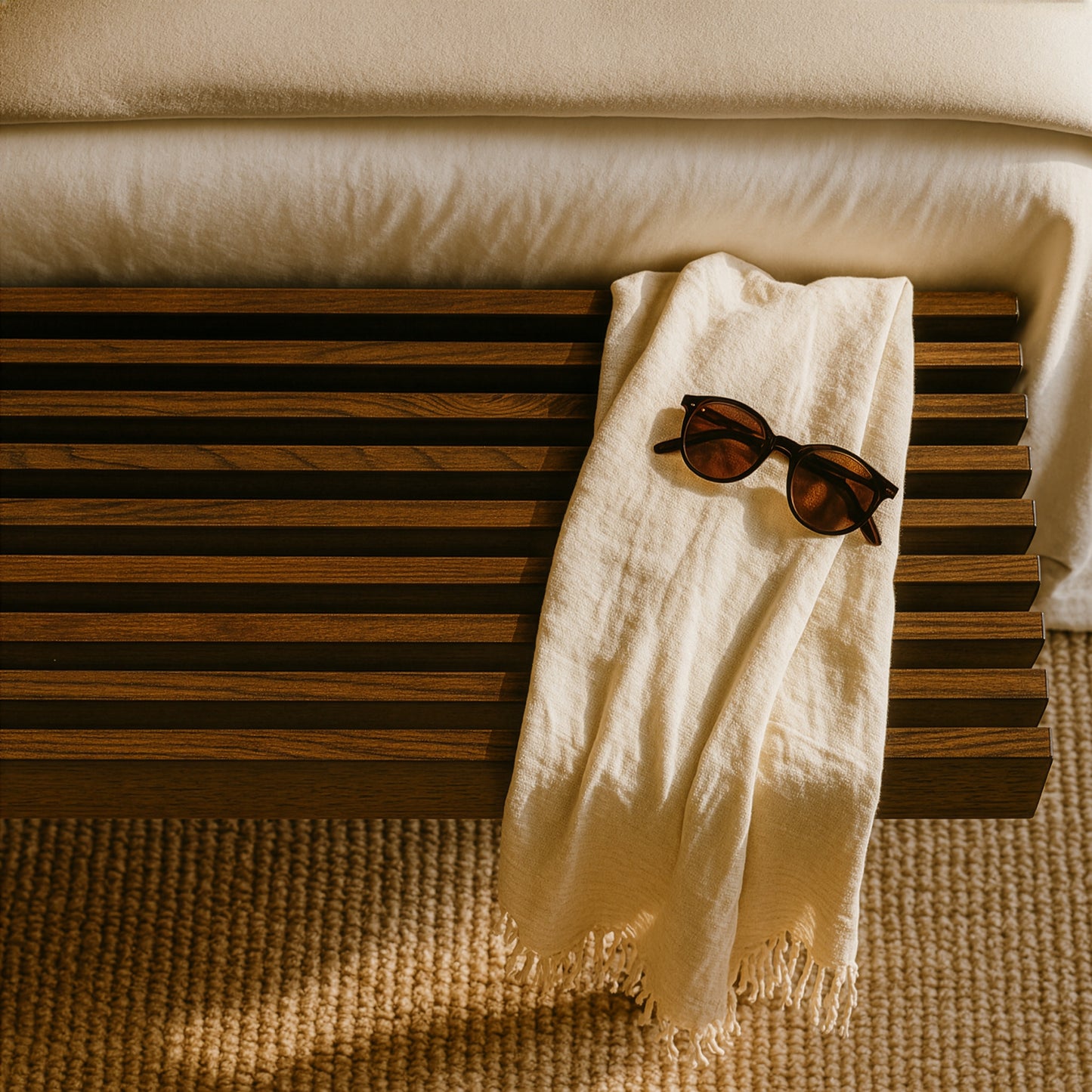 Baird Slatted Wooden Bench