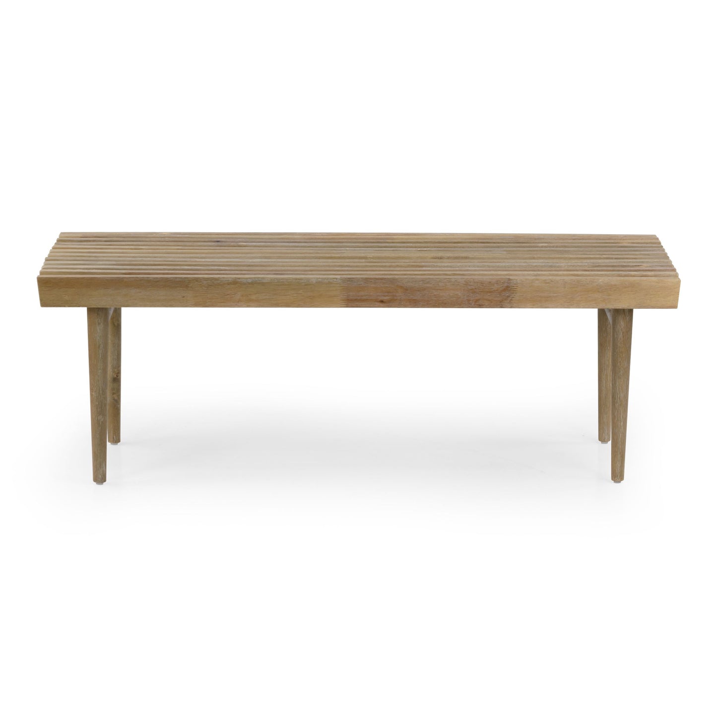Baird Slatted Washed Wooden Bench