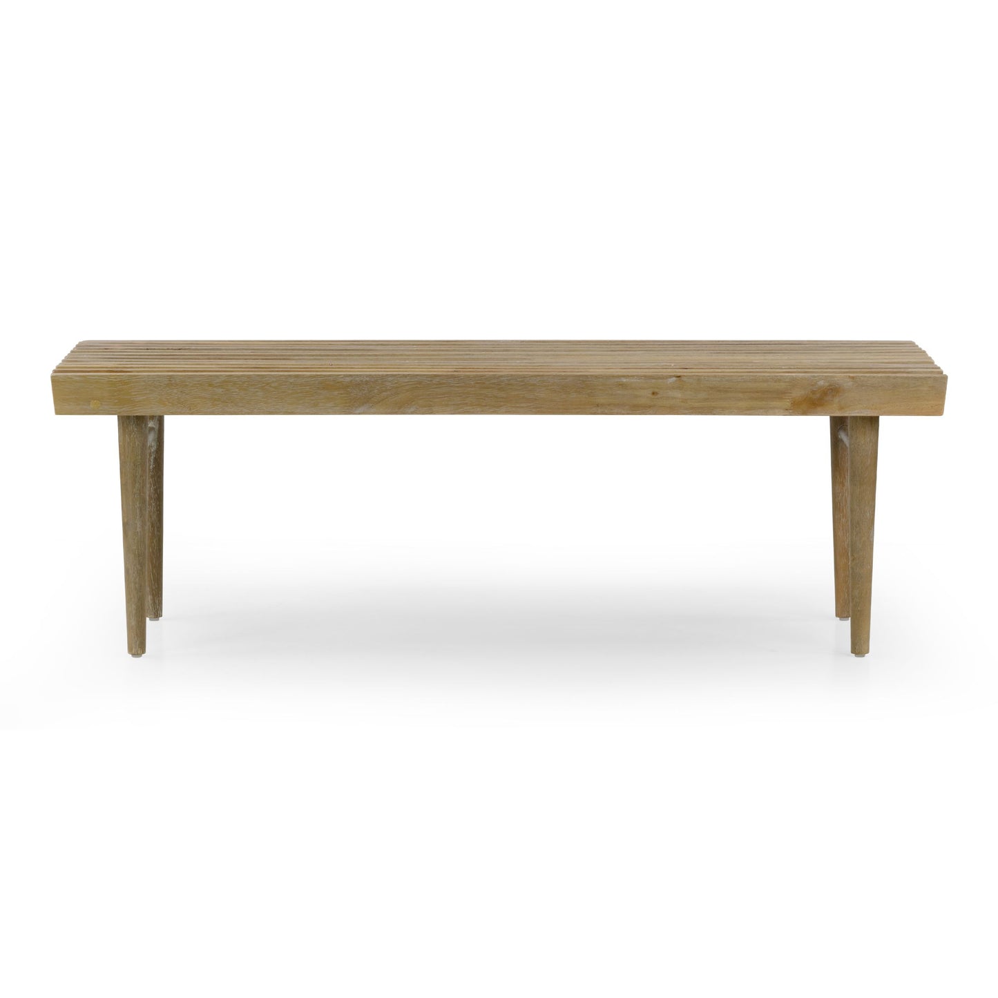 Baird Slatted Washed Wooden Bench