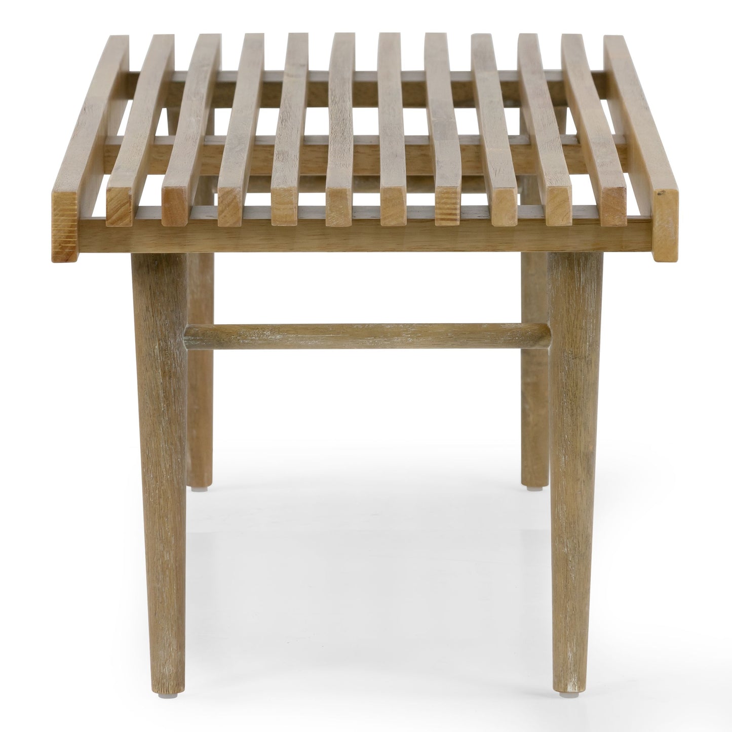 Baird Slatted Washed Wooden Bench