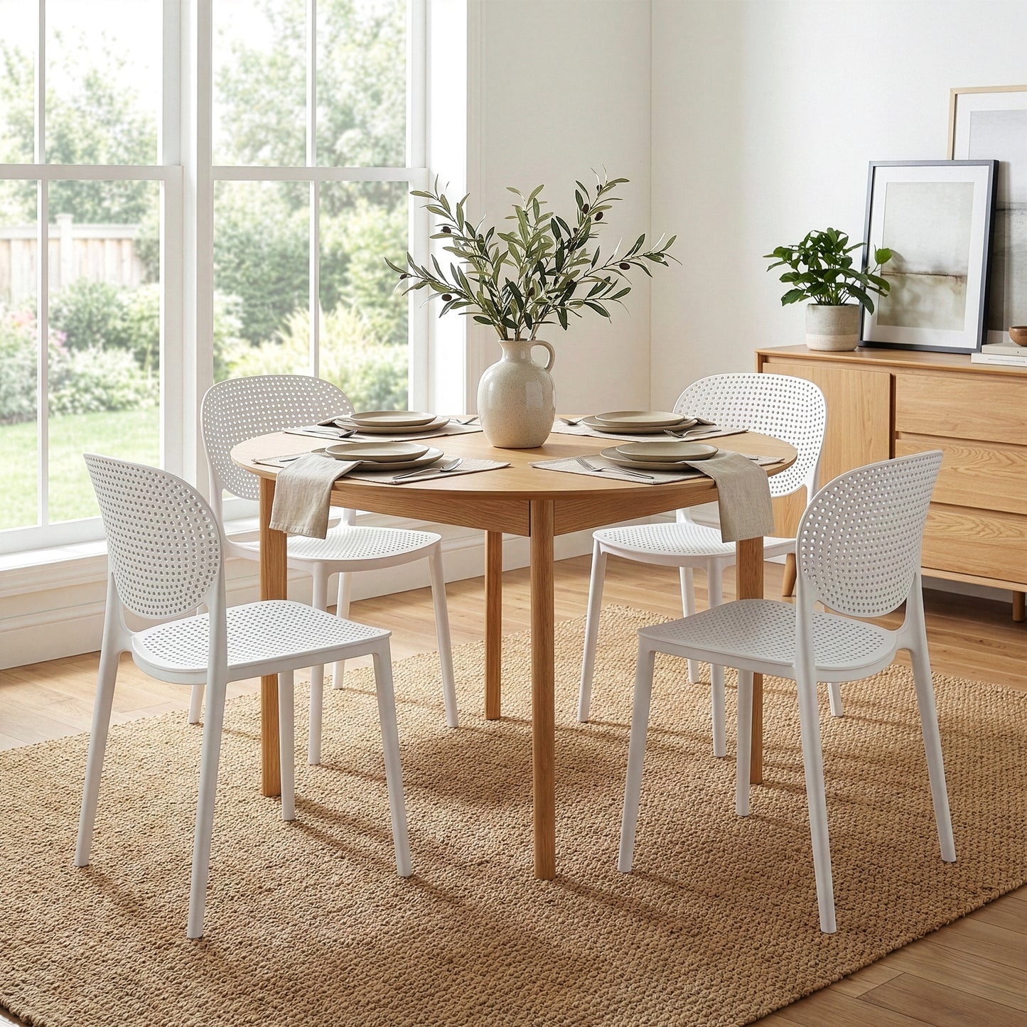 Set of 2 Balin White Plastic Dining Chairs