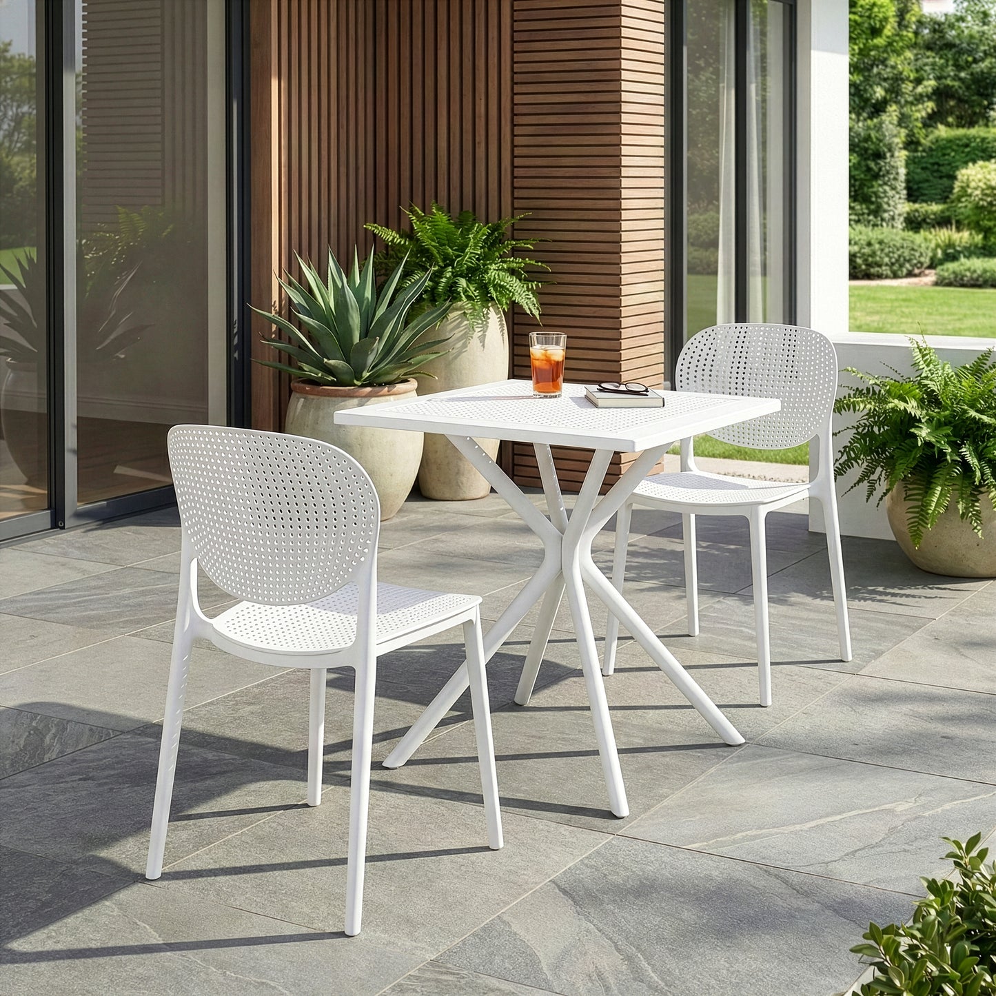 Set of 2 Balin White Plastic Dining Chairs