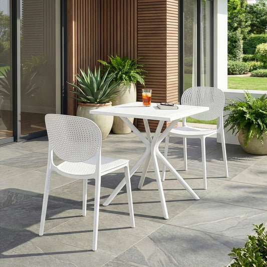 Set of 2 Balin White Plastic Dining Chairs