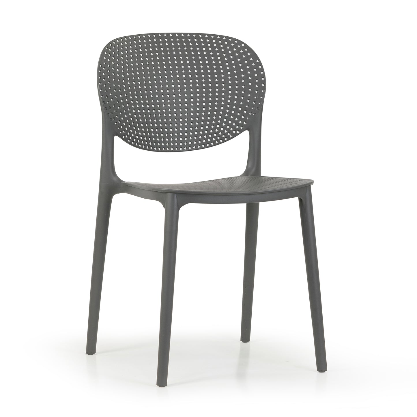 Set of 2 Balin Gray Plastic Dining Chairs