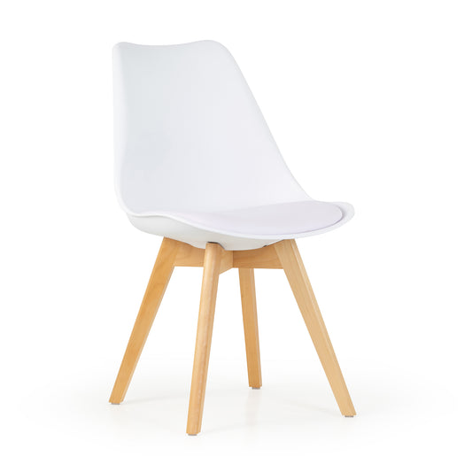 Balint White Cushioned Plastic Dining Chairs