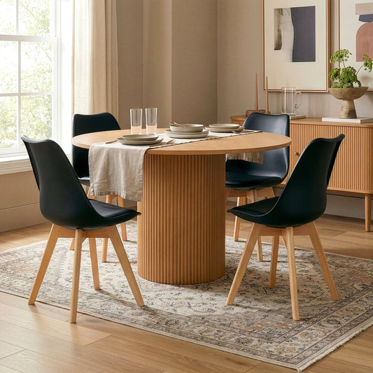 Balint Black Cushioned Plastic Dining Chairs