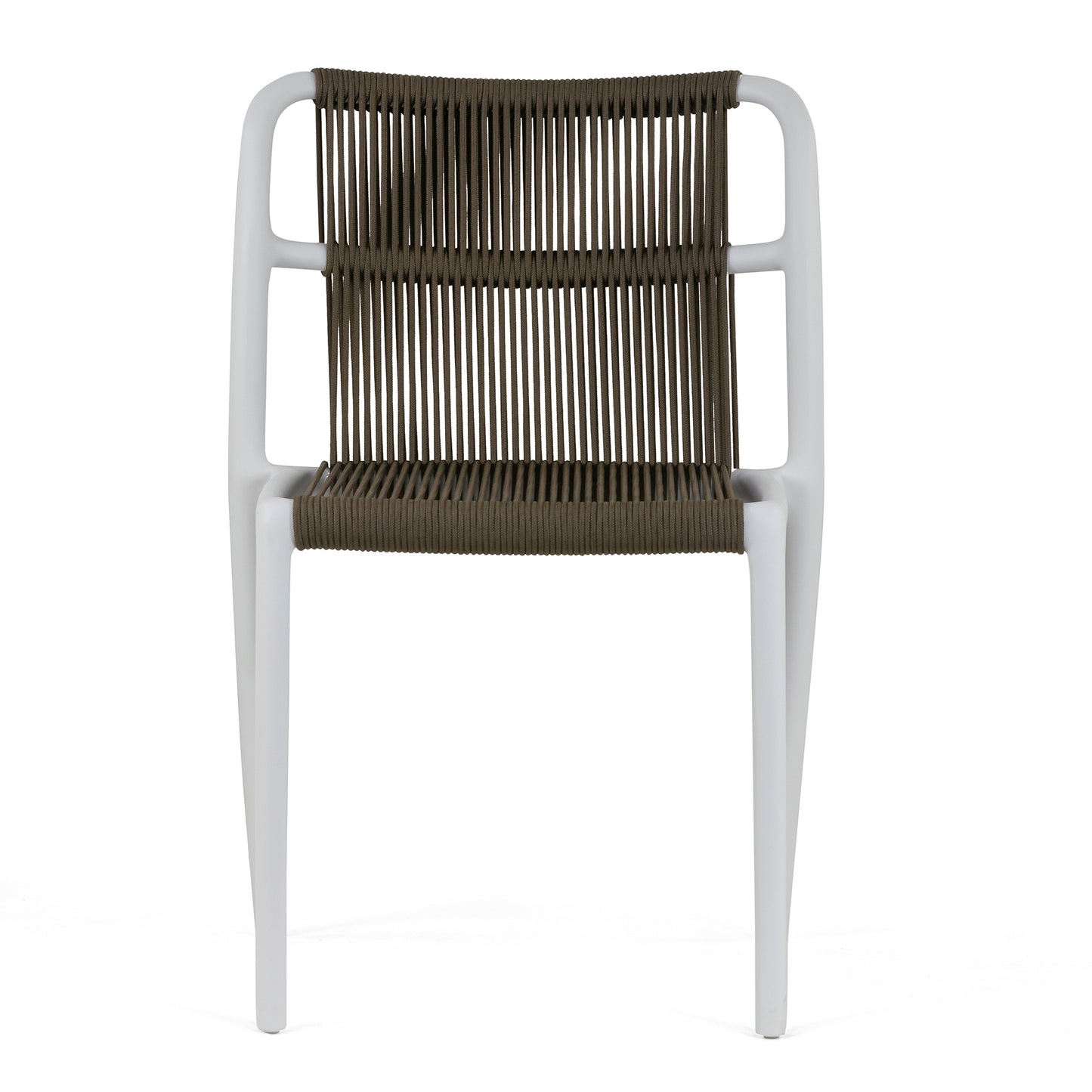 Set of 2 Belden Brown Woven Rope Fabric Dining Chair with Plastic Frame