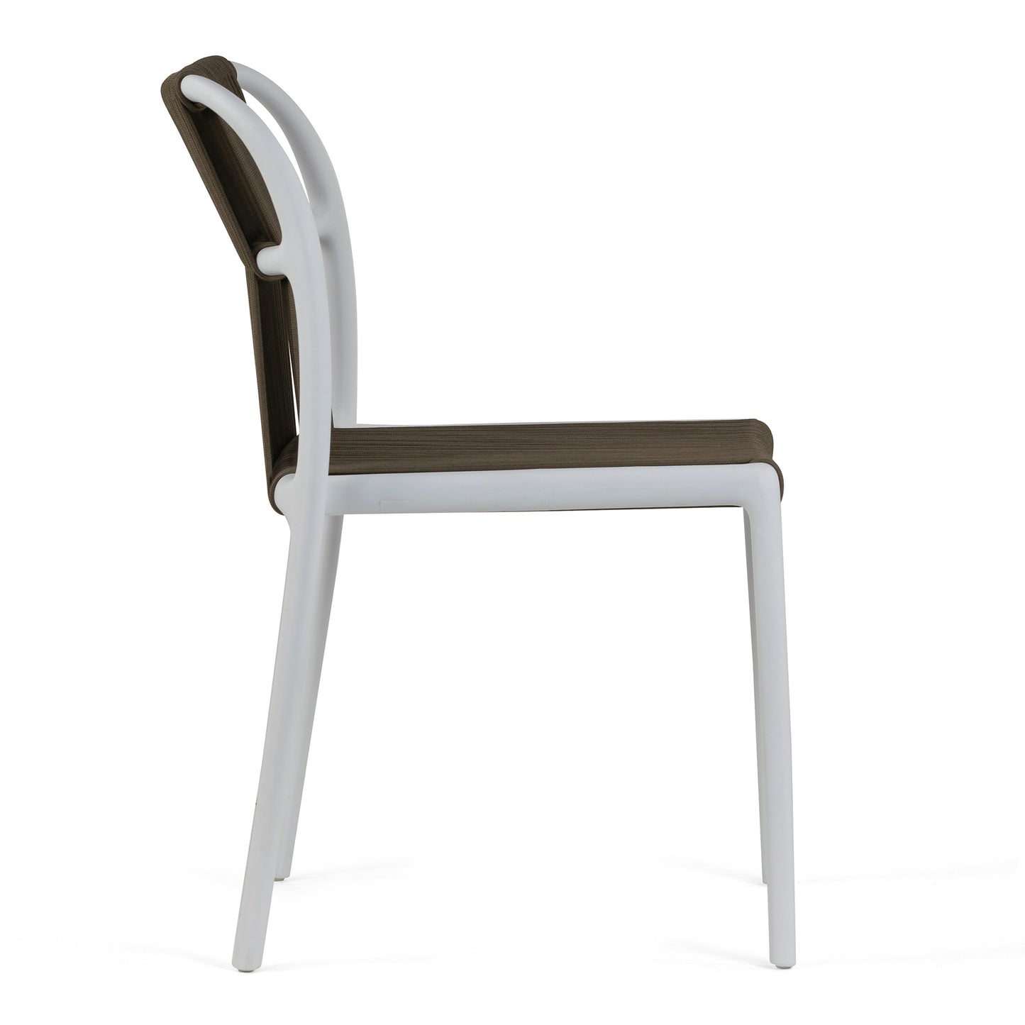 Set of 2 Belden Brown Woven Rope Fabric Dining Chair with Plastic Frame