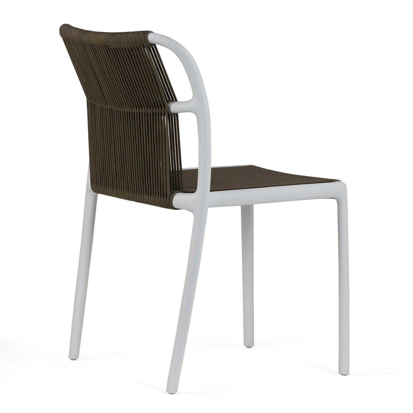 Set of 2 Belden Brown Woven Rope Fabric Dining Chair with Plastic Frame