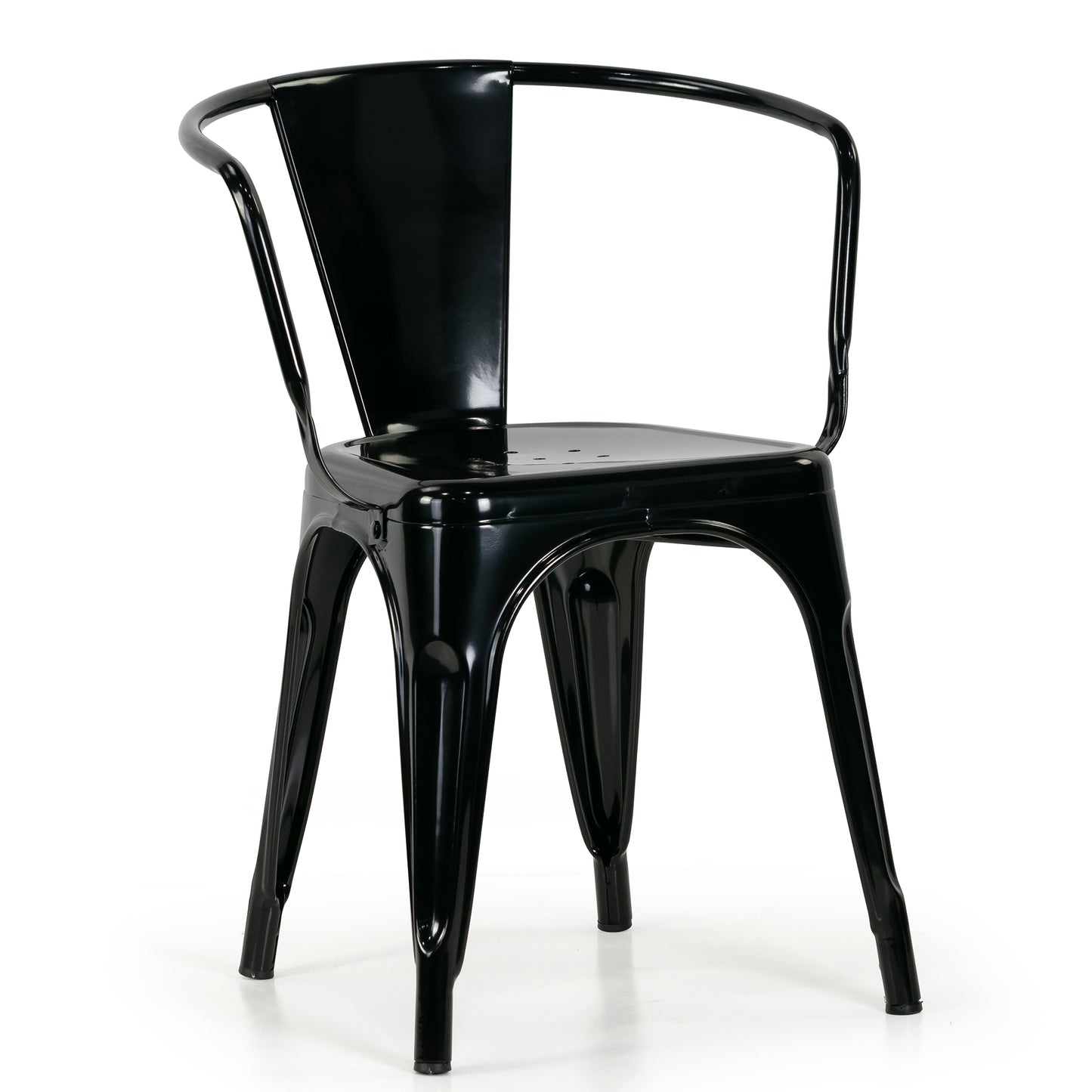 Set of 2 Baruna Black Metal Dining Chairs with Open Back