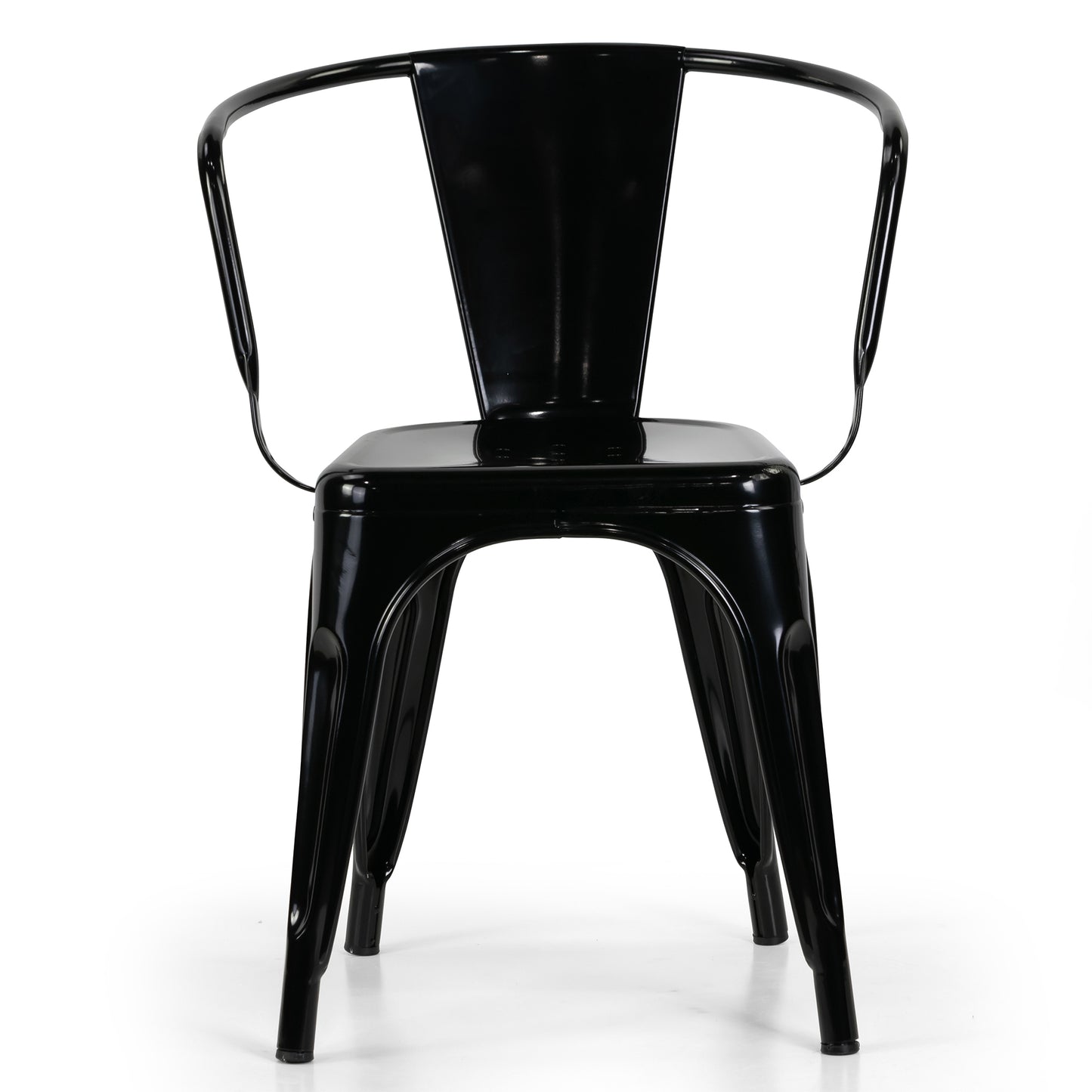 Set of 2 Baruna Black Metal Dining Chairs with Open Back