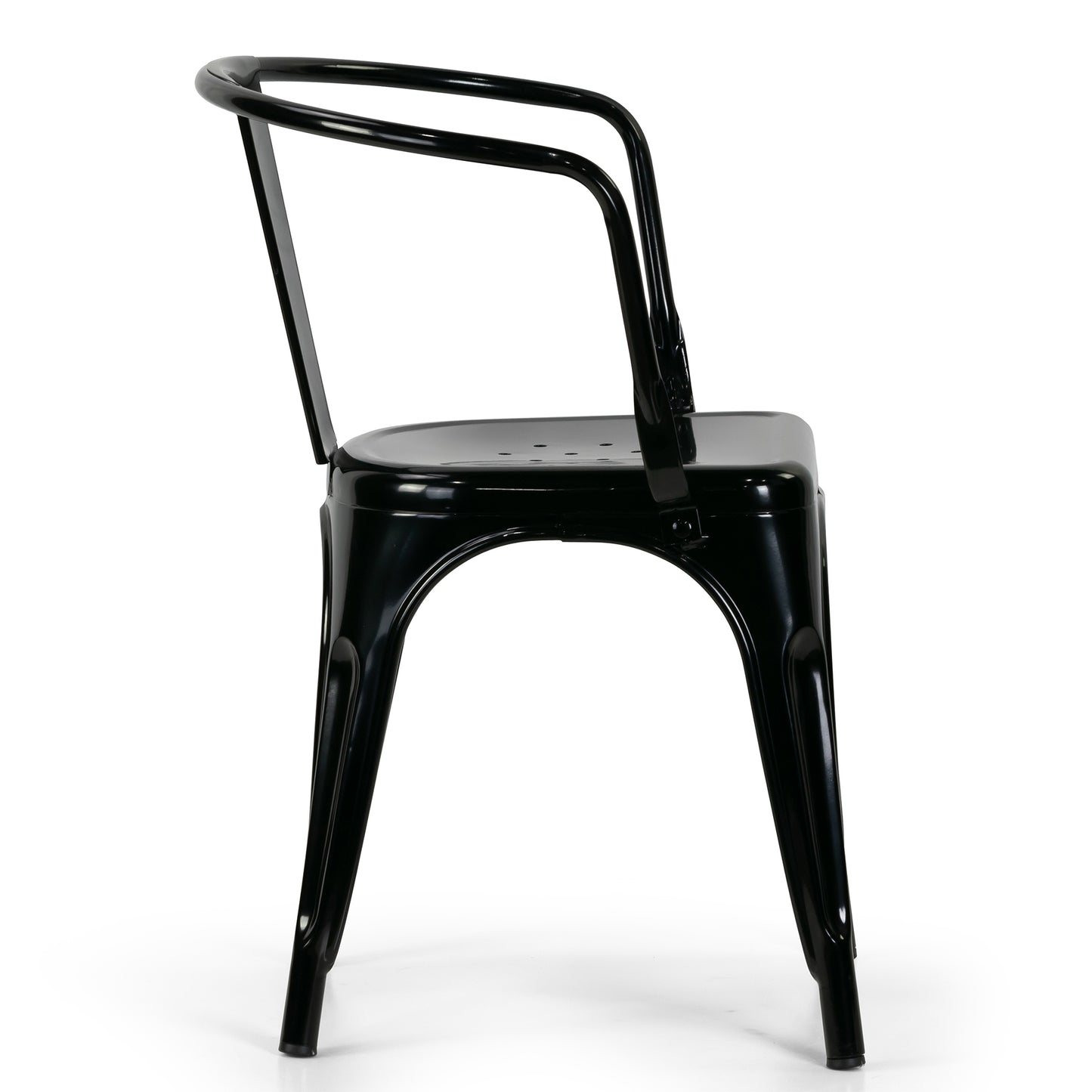 Set of 2 Baruna Black Metal Dining Chairs with Open Back