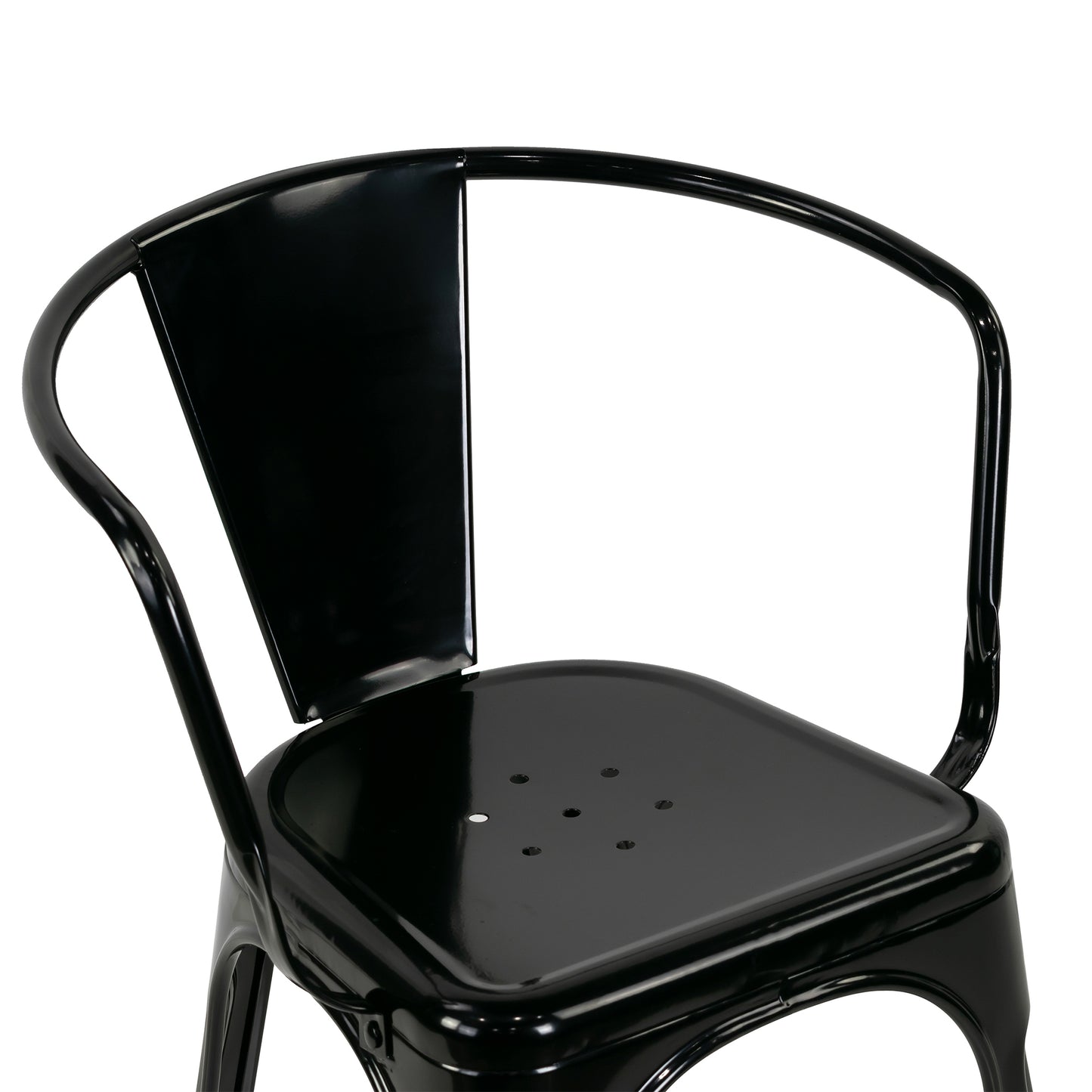 Set of 2 Baruna Black Metal Dining Chairs with Open Back